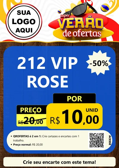 Modelo de Cartaz para Cartaz A4 Vertical com o tema Super Verão de Ofertas para Perfumes
