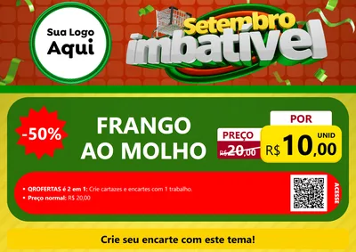 Modelo de Cartaz para Cartaz A4 Horizontal com o tema Setembro Imbatível para Restaurante