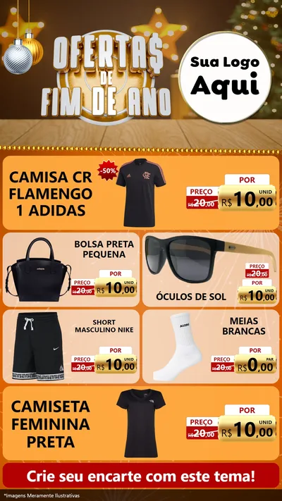 Modelo de TV para TV Vertical com o tema Ofertas de Fim de Ano para Roupas e acessórios