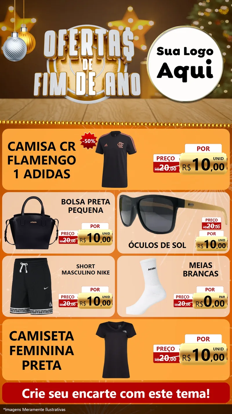 Modelo de TV para TV Vertical com o tema Ofertas de Fim de Ano para Roupas e acessórios