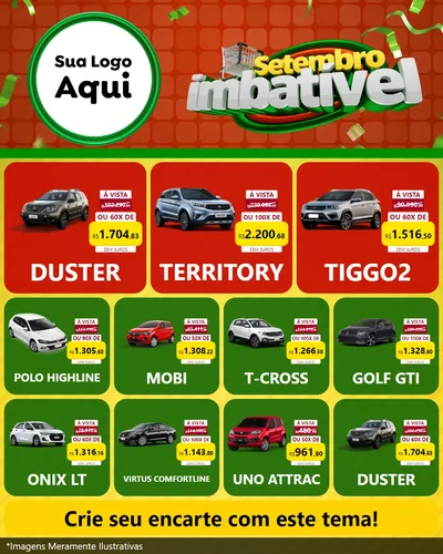 Modelo de Rede Social para Feed Instagram com o tema Setembro Imbatível para Concessionaria de Carros