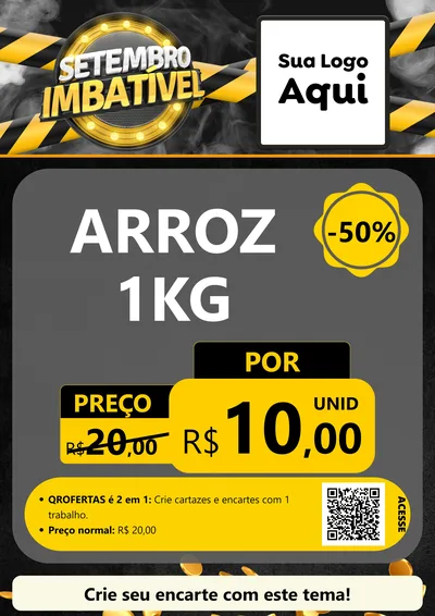 Modelo de Cartaz para Cartaz A4 Vertical com o tema Setembro Imbatível para Supermercado