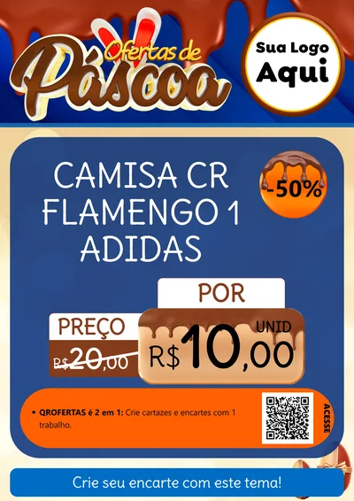Modelo de Cartaz para Cartaz A4 Vertical com o tema Ofertas de Páscoa para Roupas e acessórios