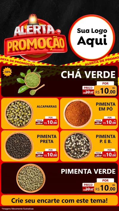 Modelo de TV para TV Vertical com o tema Alerta de Promoção para Produtos Naturais