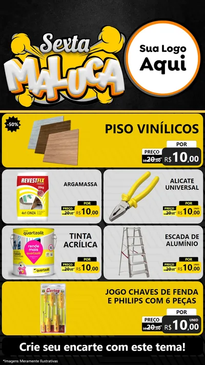 Modelo de TV para TV Vertical com o tema Sexta Maluca para Material para Construção