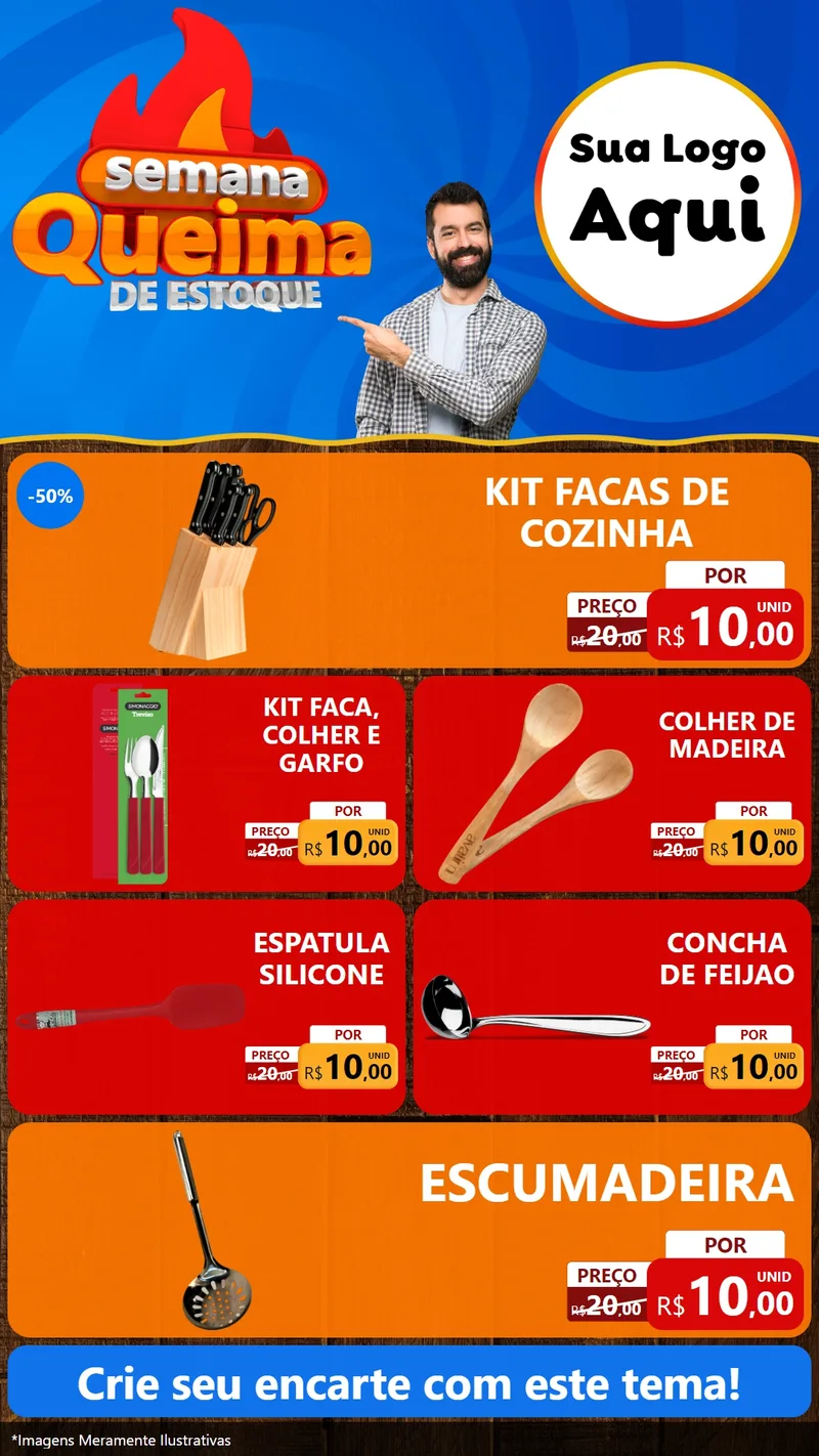 Modelo de TV para TV Vertical com o tema Semana Queima de Estoque para Utilidades Domésticas