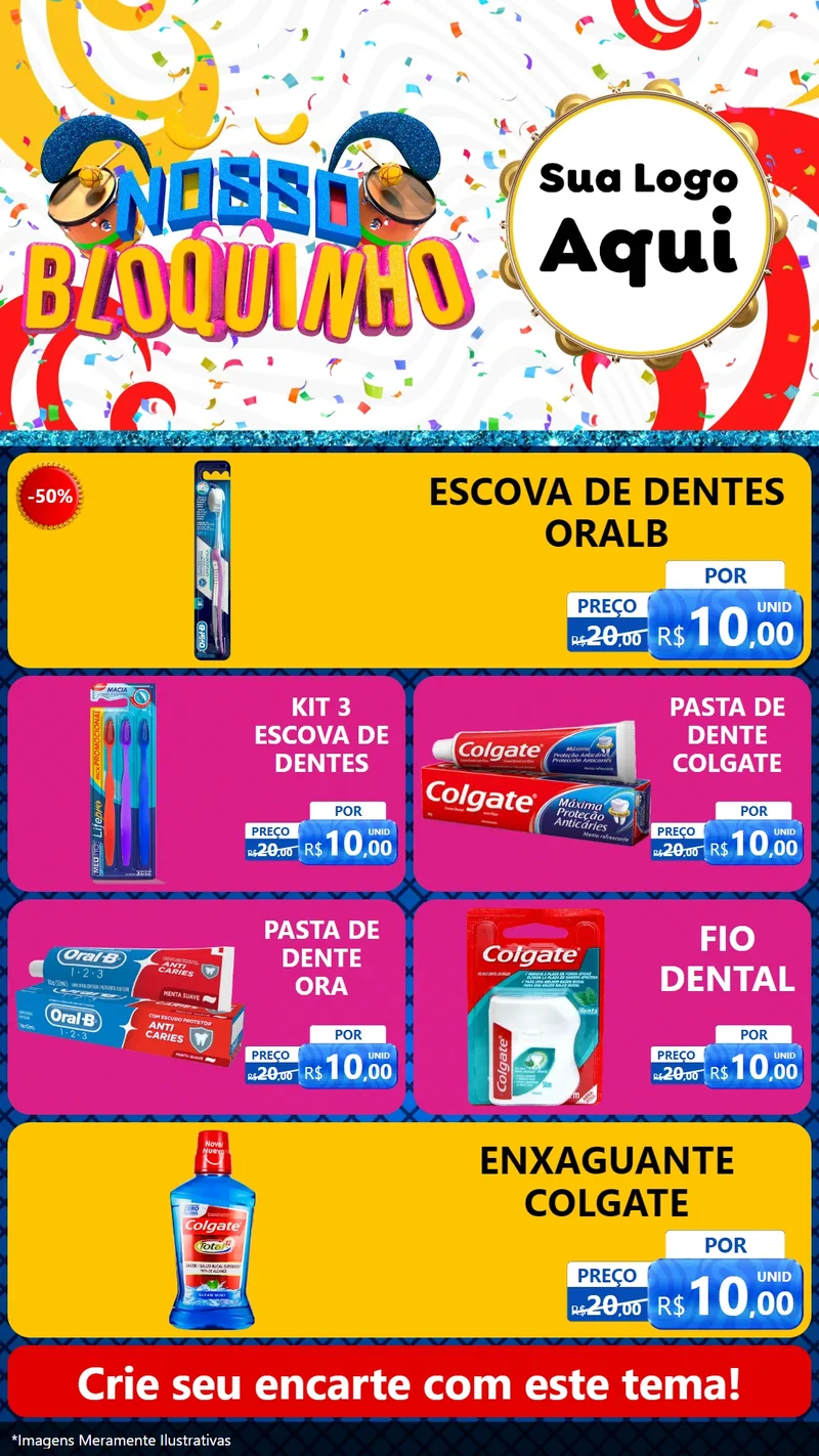 Modelo de TV para TV Vertical com o tema Nosso Bloquinho para Higiene Pessoal