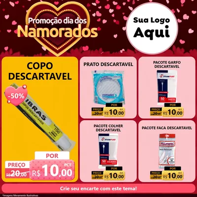 Modelo de Rede Social para Feed Facebook com o tema Promoção Dia Dos Namorados para Embalagens