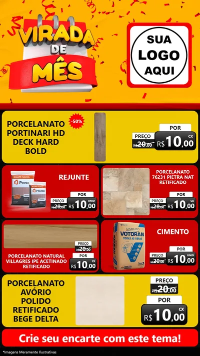 Modelo de TV para TV Vertical com o tema Virada de Mês para Pisos e revestimentos