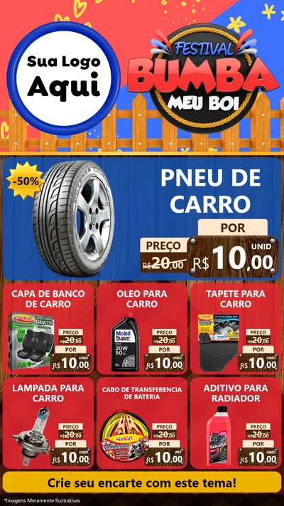 Modelo de Rede Social para Stories com o tema Festival Bumba Meu Boi para Auto peças