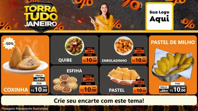 Modelo de TV para TV Horizontal com o tema Torra Tudo Janeiro para Salgadaria