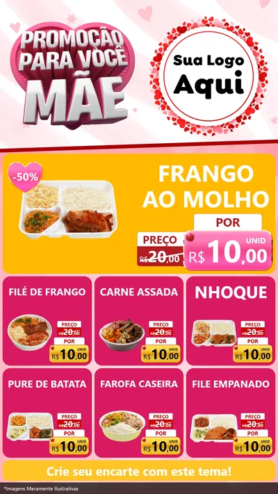 Modelo de Rede Social para Stories com o tema Promoção Para Você Mãe para Restaurante
