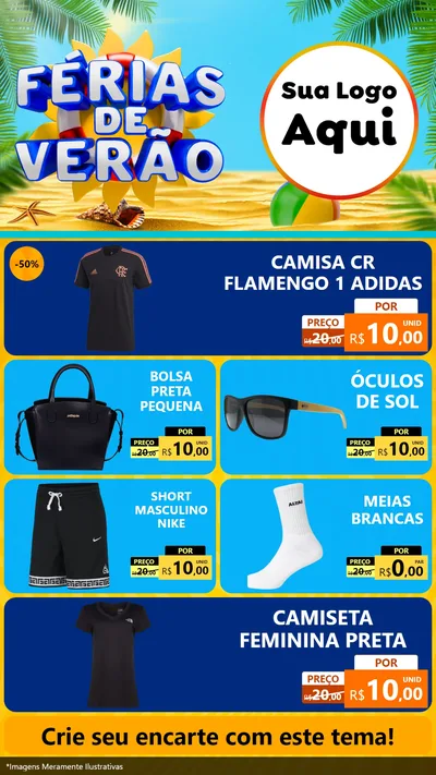 Modelo de TV para TV Vertical com o tema Férias de Verão para Roupas e acessórios
