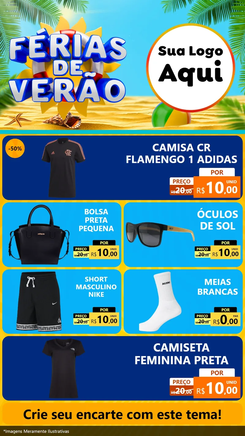 Modelo de TV para TV Vertical com o tema Férias de Verão para Roupas e acessórios