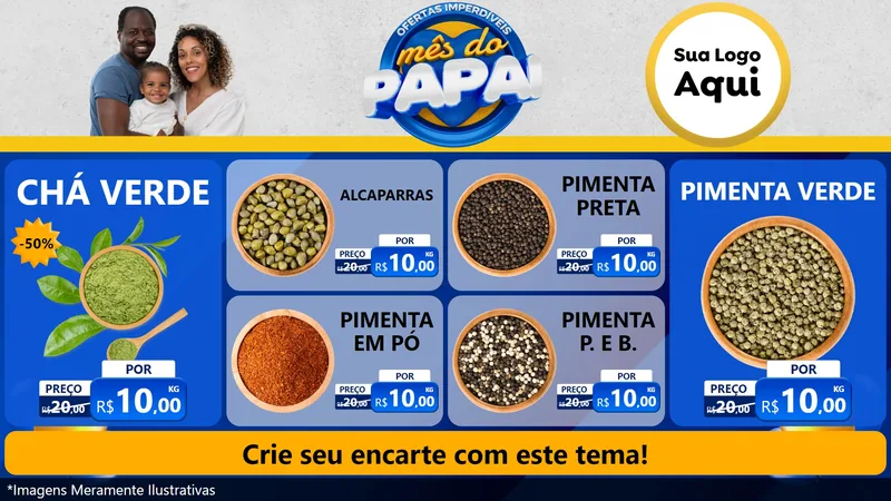 Modelo de TV para TV Horizontal com o tema Ofertas Imperdíveis Mês Do Papai para Produtos Naturais