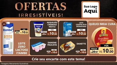 Modelo de TV para TV Horizontal com o tema Ofertas Irresistíveis! para Frios e Laticínios