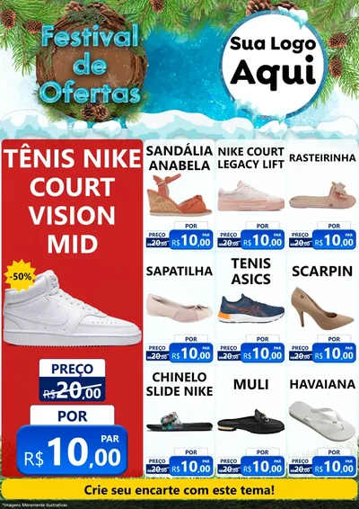 Modelo de Encarte para Encarte A4 Vertical com o tema Festival de Ofertas - Inverno para Calçados