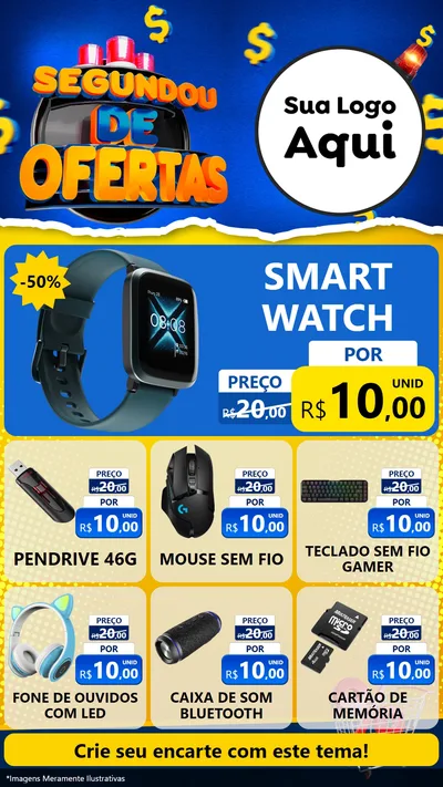 Modelo de Rede Social para Stories com o tema Segundou de Ofertas para Informática