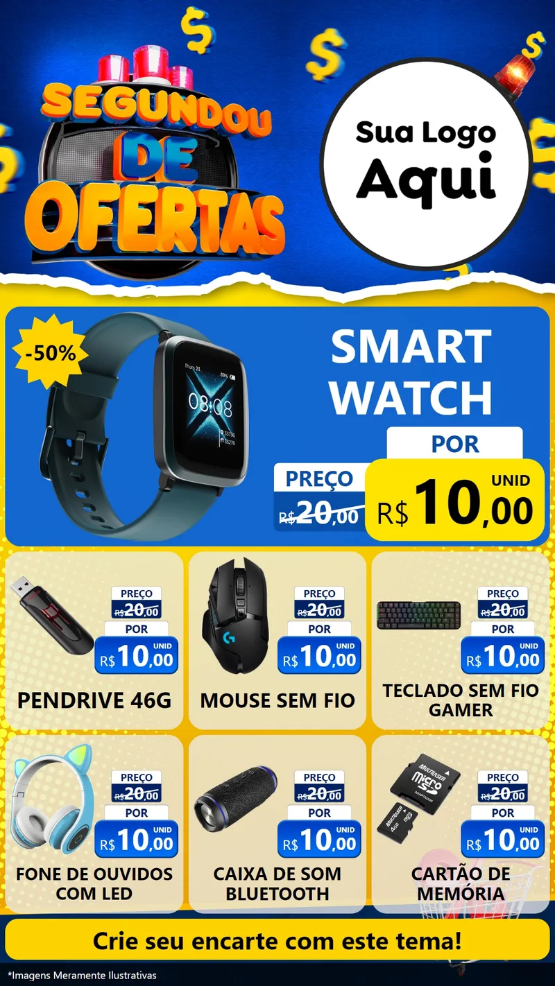 Modelo de Rede Social para Stories com o tema Segundou de Ofertas para Informática