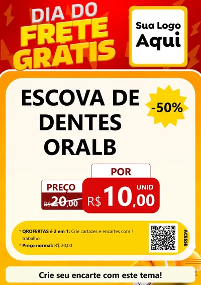 Modelo de Cartaz para Cartaz A4 Vertical com o tema Dia do Frete Grátis para Higiene Pessoal