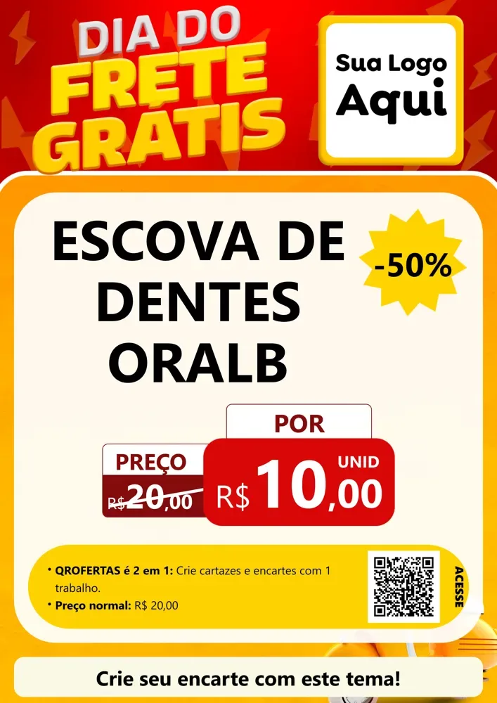 Modelo de Cartaz para Cartaz A4 Vertical com o tema Dia do Frete Grátis para Higiene Pessoal