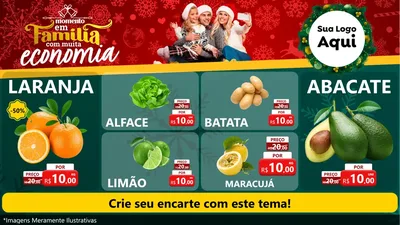 Modelo de TV para TV Horizontal com o tema Momento em Família (Natal) para Hortifrúti