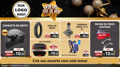 Modelo de TV para TV Horizontal com o tema Ofertas de Fim de Ano para Moto peças