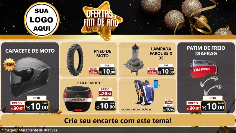 Modelo de TV para TV Horizontal com o tema Ofertas de Fim de Ano para Moto peças