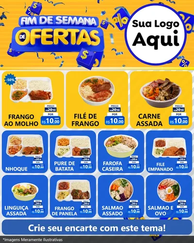 Modelo de Rede Social para Feed Instagram com o tema Fim de Semana de Ofertas para Restaurante