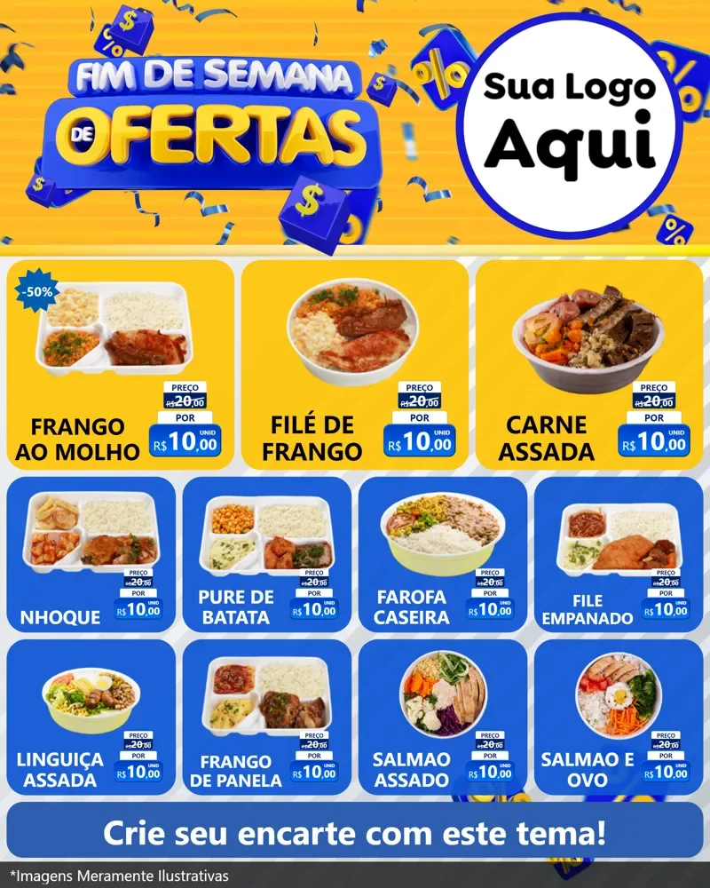 Modelo de Rede Social para Feed Instagram com o tema Fim de Semana de Ofertas para Restaurante