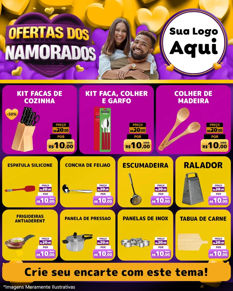 Modelo de Rede Social para Feed Instagram com o tema Oferta Dos Namorados para Utilidades Domésticas