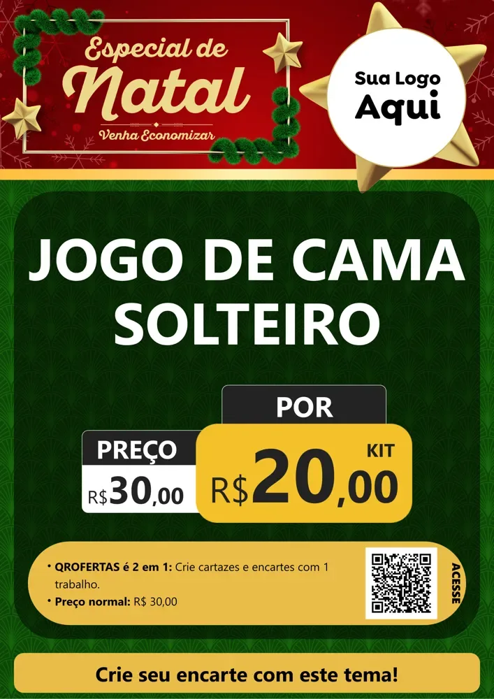 Modelo de Cartaz para Cartaz A4 Vertical com o tema Especial de Natal para Cama, Mesa e Banho