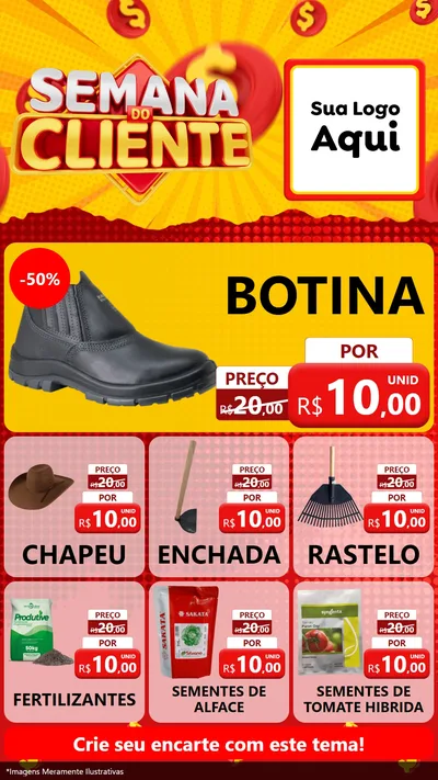 Modelo de Rede Social para Stories com o tema Semana do Cliente para Agropecuária