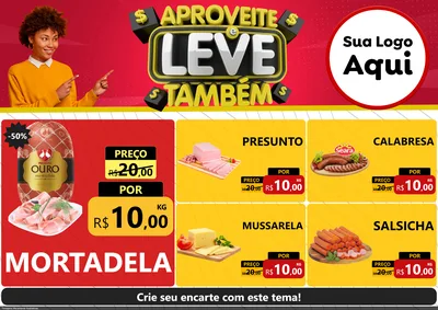 Modelo de Encarte para Encarte A4 Horizontal com o tema Aproveite e Leve Também para Frios e Laticínios