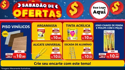 Modelo de TV para TV Horizontal com o tema Sabadão de Ofertas para Material para Construção
