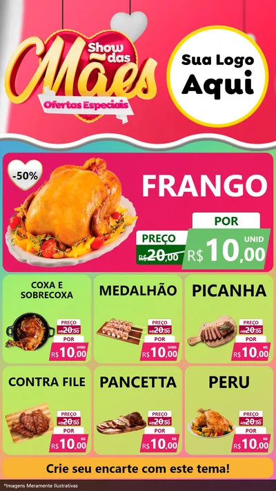 Modelo de Rede Social para Stories com o tema Show das Mães - Ofertas Especiais para Assados