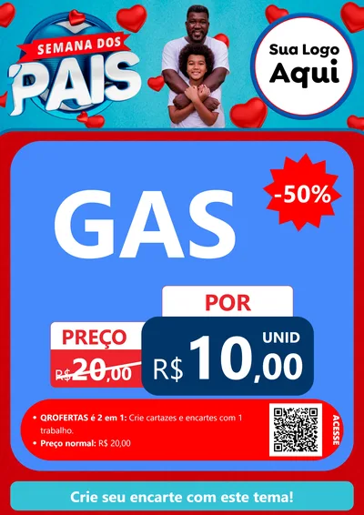 Modelo de Cartaz para Cartaz A4 Vertical com o tema Semana Dos Pais para Água e gás