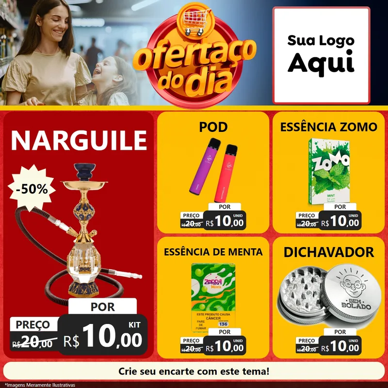Modelo de Rede Social para Feed Facebook com o tema Ofertaço Do Dia para Tabacaria