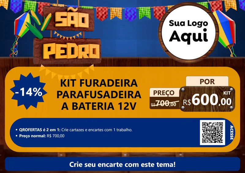 Modelo de Cartaz para Cartaz A4 Horizontal com o tema São Pedro para Maquinas e Ferramentas