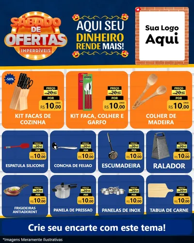 Modelo de Rede Social para Feed Instagram com o tema Sábado de Ofertas Imperdíveis para Utilidades Domésticas