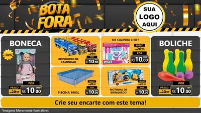 Modelo de TV para TV Horizontal com o tema Bota Fora para Brinquedos