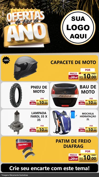 Modelo de TV para TV Vertical com o tema Ofertas de Fim de Ano para Moto peças