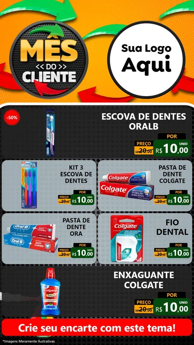 Modelo de TV para TV Vertical com o tema Mês do Cliente para Higiene Pessoal