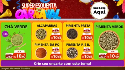 Modelo de TV para TV Horizontal com o tema Super Esquenta de Carnaval para Produtos Naturais