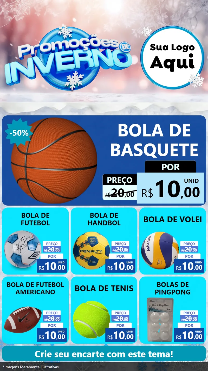 Modelo de Rede Social para Stories com o tema Promoções de Inverno para Artigos Esportivos