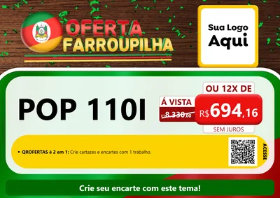 Modelo de Cartaz para Cartaz A4 Horizontal com o tema Oferta Farroupilha para Concessionaria de Motos