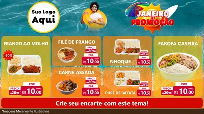 Modelo de TV para TV Horizontal com o tema Janeiro de Promoção para Restaurante