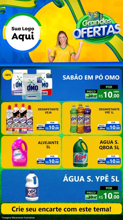 Modelo de TV para TV Vertical com o tema Grandes Ofertas para Produtos de Limpeza
