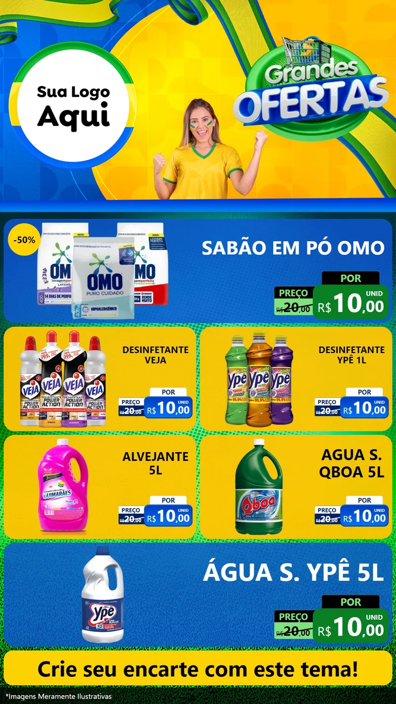Modelo de TV para TV Vertical com o tema Grandes Ofertas para Produtos de Limpeza