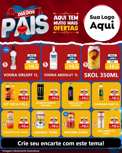 Modelo de Rede Social para Feed Instagram com o tema Dia dos Pais para Distribuidora de bebidas